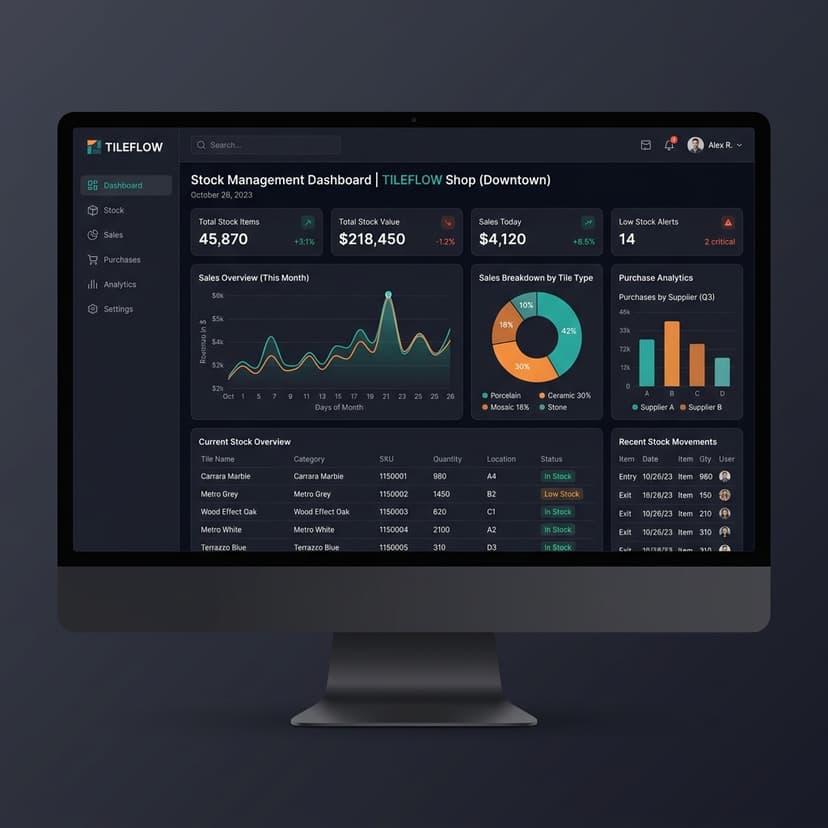 Tiles Shop Stock Management System